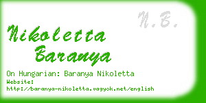 nikoletta baranya business card